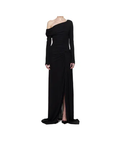 16ARLINGTON BLACK POLYTA MAXI DRESS
