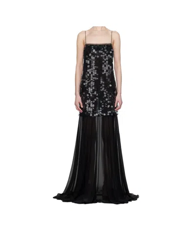 16ARLINGTON BLACK SALIA SEQUIN MAXI DRESS