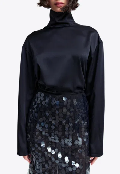 16ARLINGTON OLALL CREPE HIGH-NECK TOP