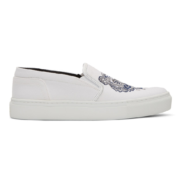 kenzo white slip on