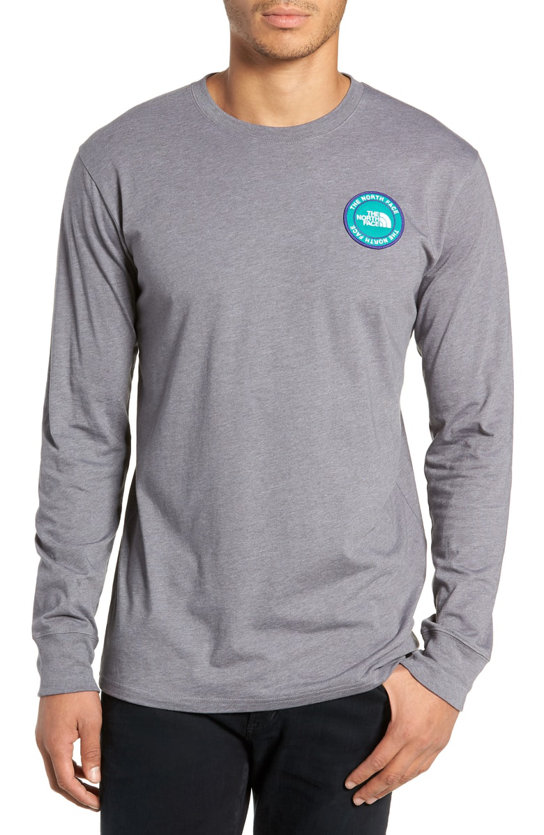 the north face long sleeve patch tee