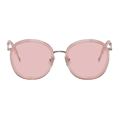 Gentle Monster Pink And Silver Ollie Sunglasses In Pc3 Pink