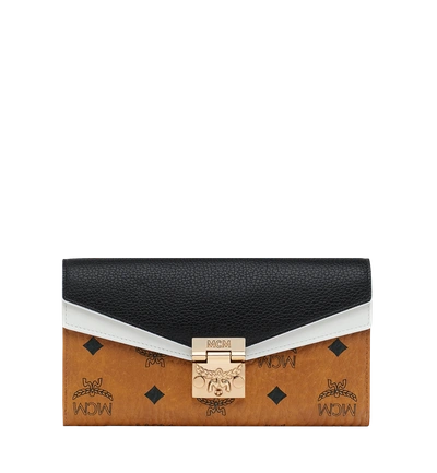 Shop Mcm Patricia Crossbody Wallet In Visetos Leather Block In Cb