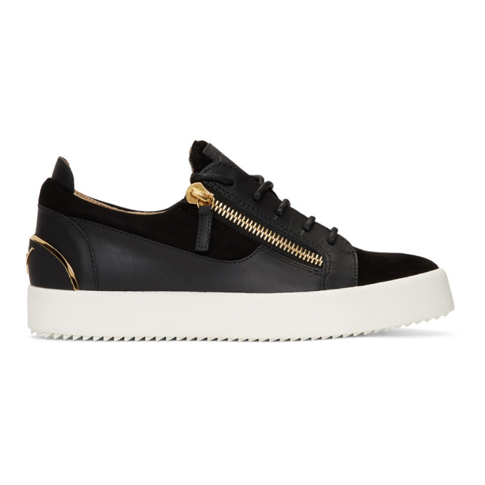 vold Sow markør Shop Giuseppe Zanotti Black May London Sneakers In Black/gold