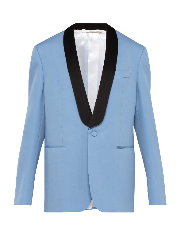 calvin klein blue tuxedo black lapel