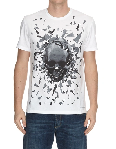 Alexander Mcqueen Shattered Skull T-shirt In White