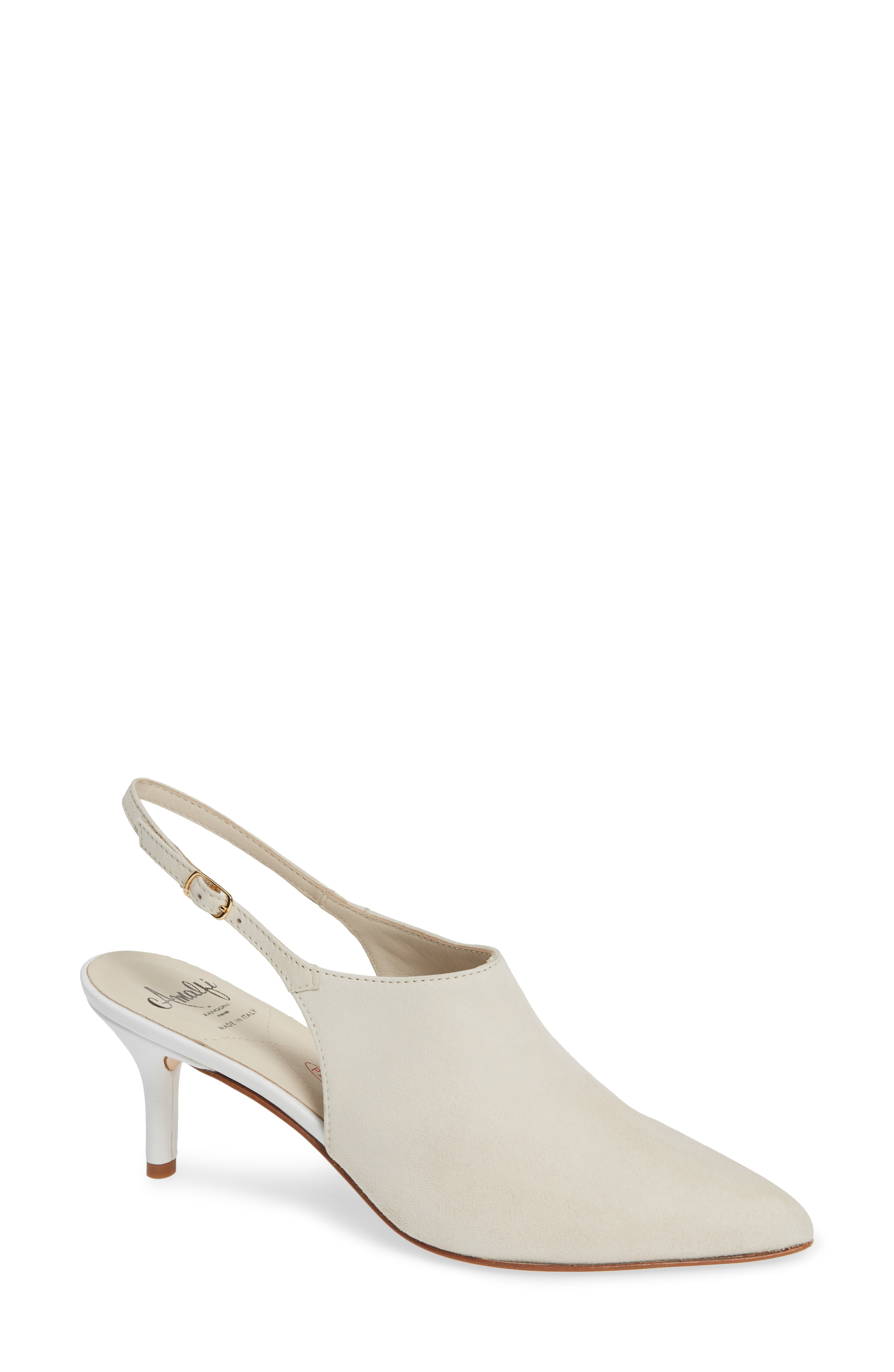 bone slingback pumps