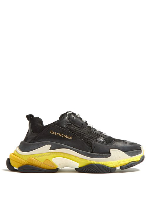 balenciaga black and yellow trainers