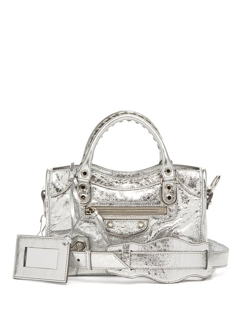 balenciaga mini city bag silver