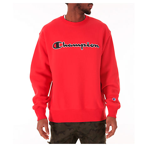 champion red crewneck