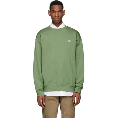 Shop Acne Studios Green Forba Face Sweatshirt In Dustgreen