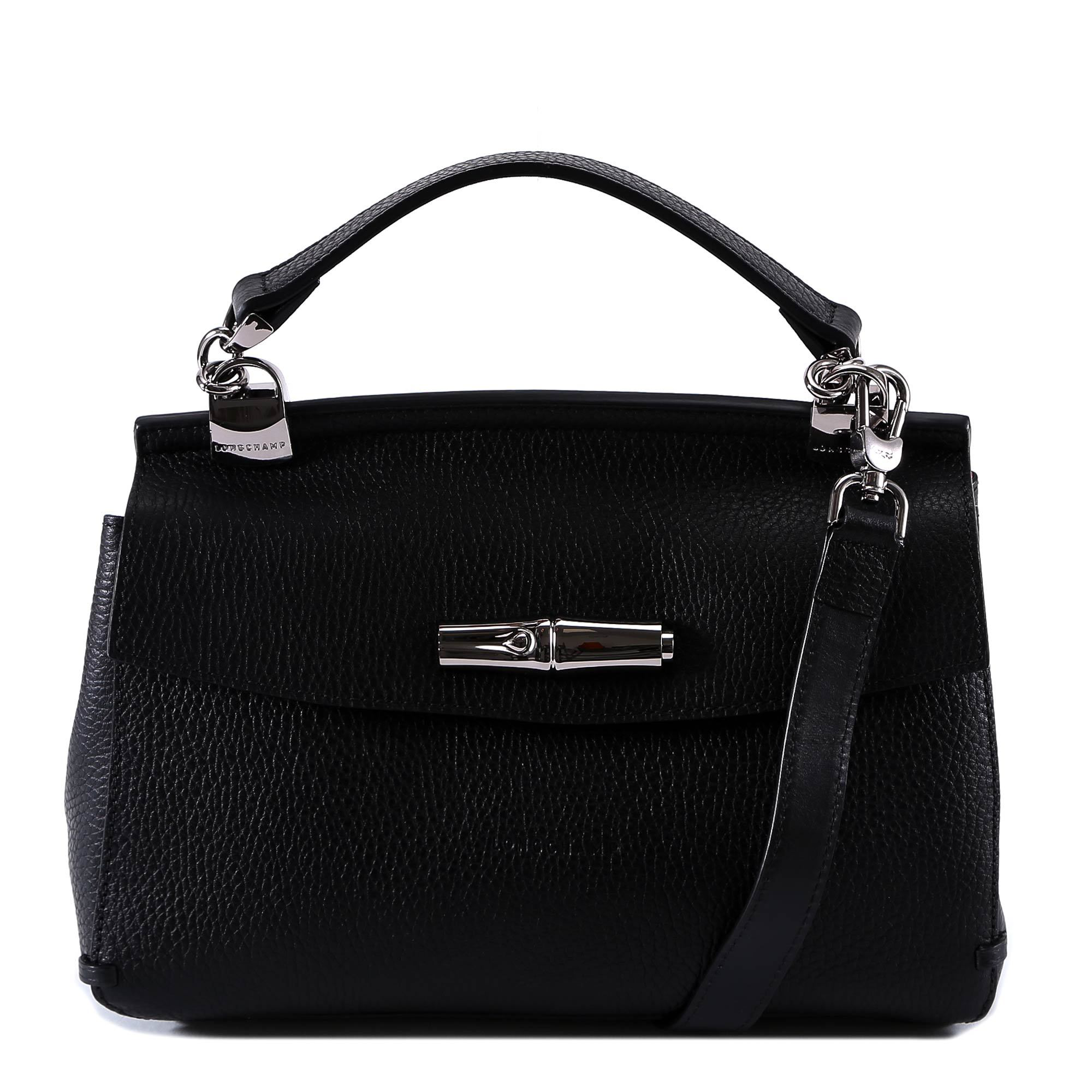 Longchamp - Madeleine Calfskin Crossbody Satchel Black