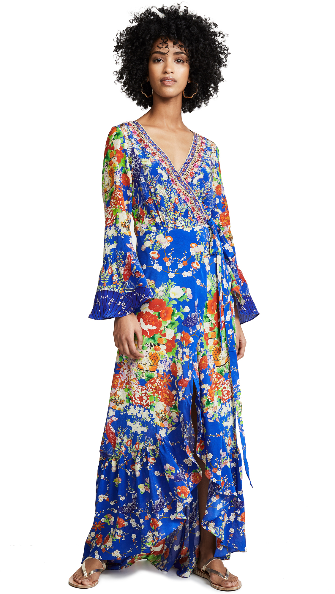 camilla long sleeve wrap dress