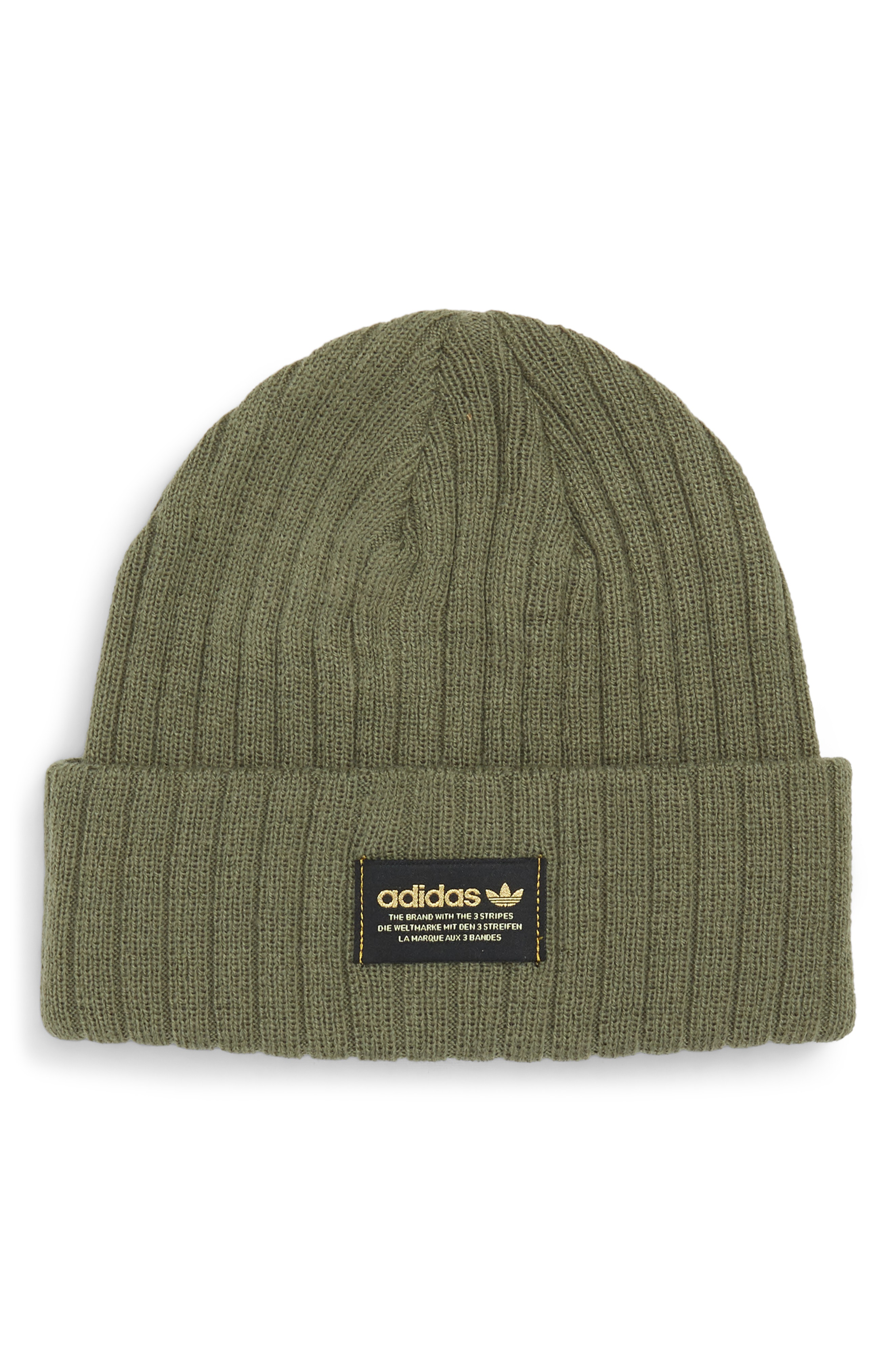 adidas black and gold beanie