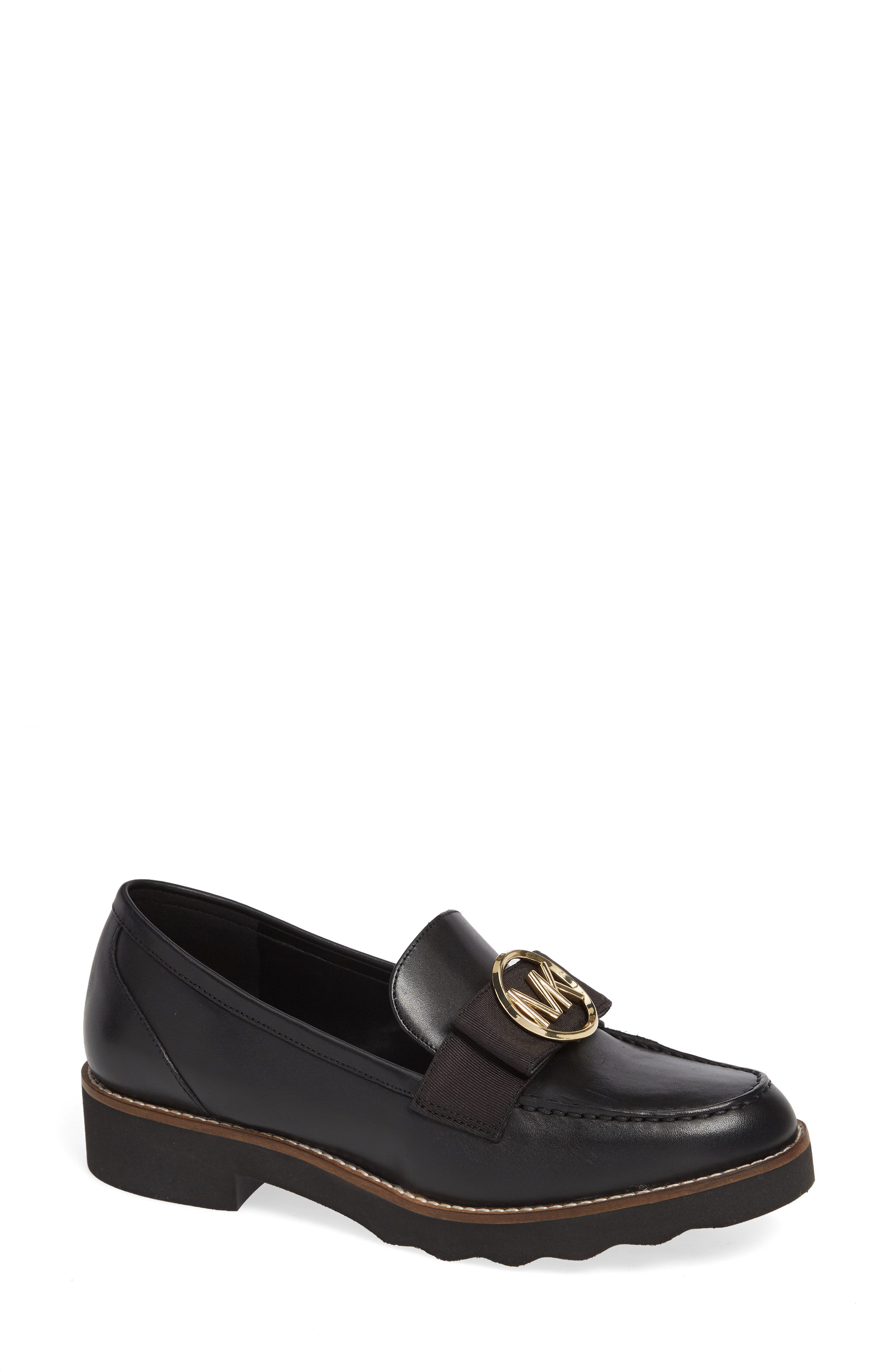 Shop Michael Michael Kors Aden Loafer In Black Vachetta Leather