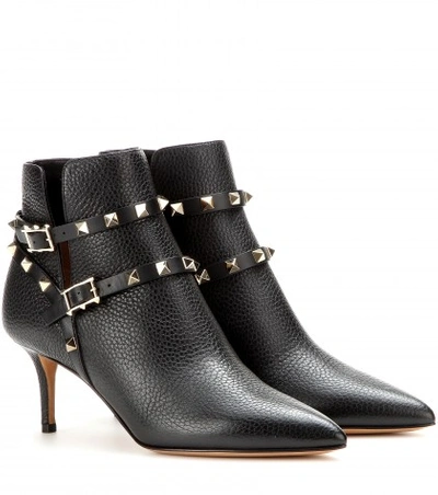VALENTINO GARAVANI Rockstud Leather Ankle Boots