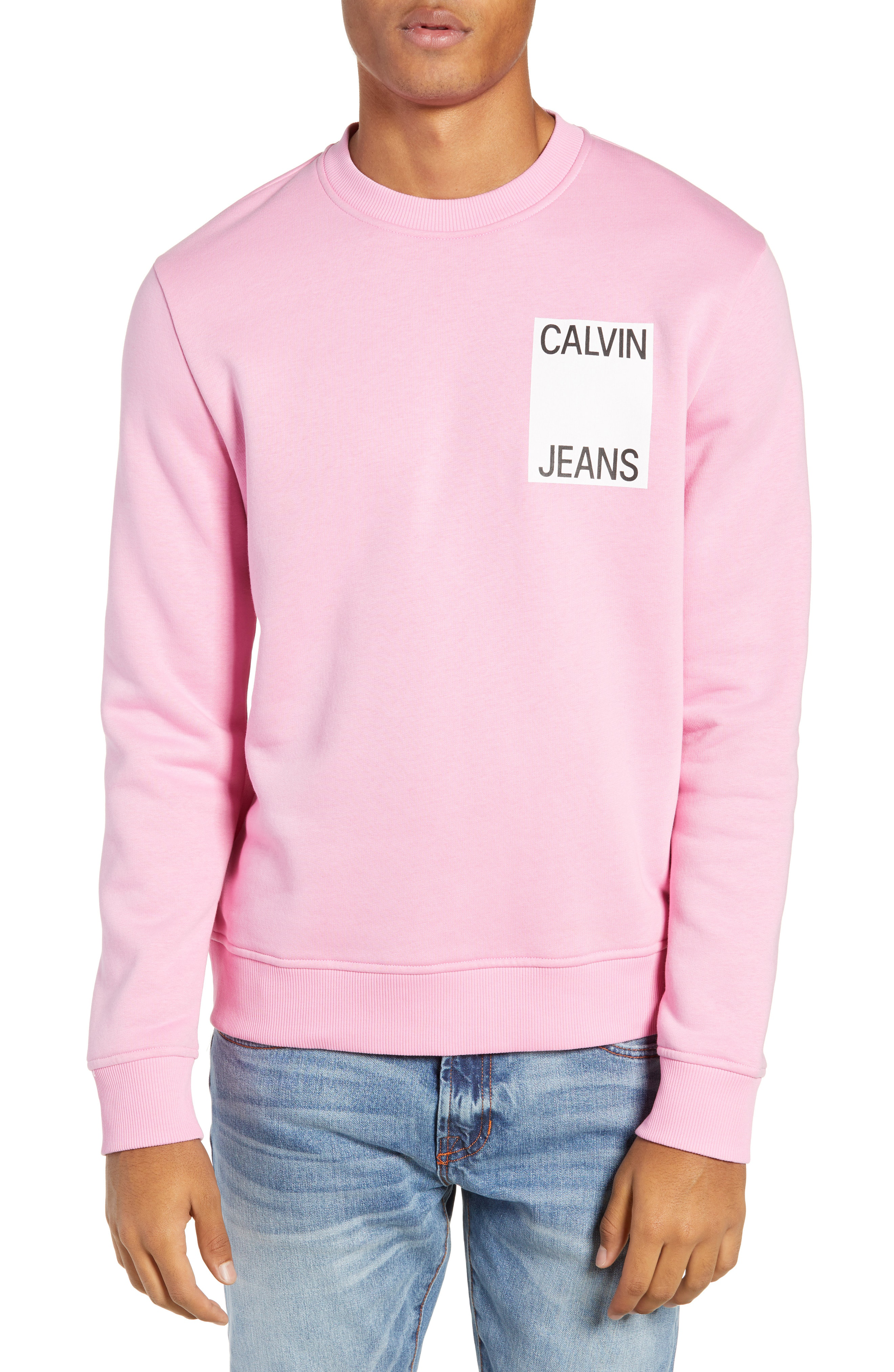 calvin klein jeans pink sweatshirt