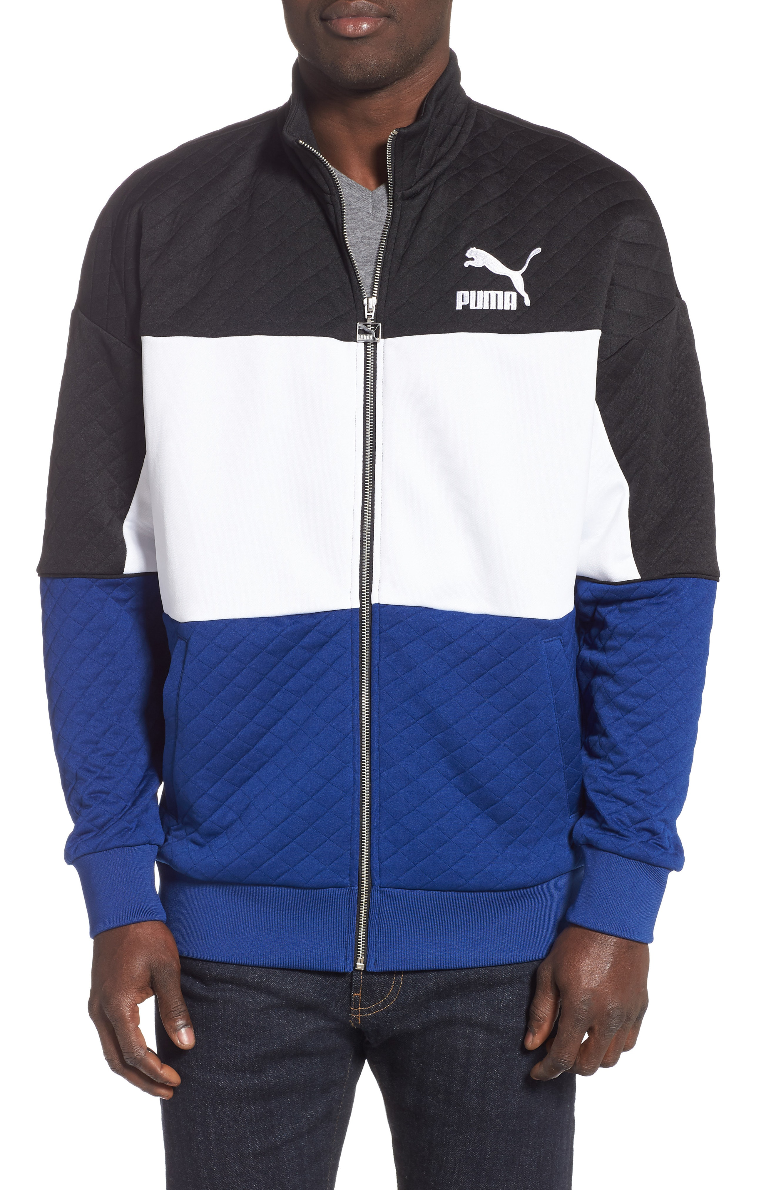 puma blue quilted jackets