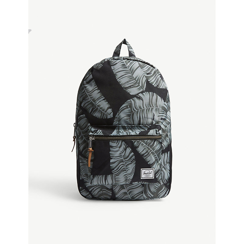 herschel black palm backpack