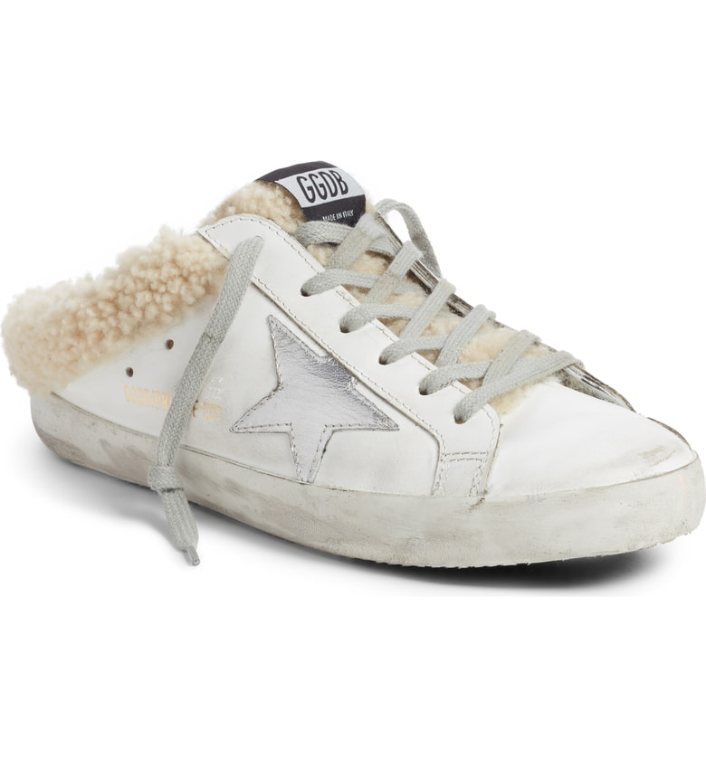 sabot superstar genuine shearling slide sneaker