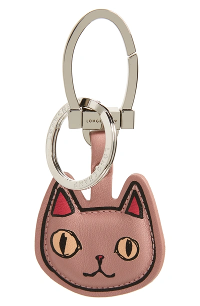 LONGCHAMP LE PLIAGE MIAOU KEY RING - PINK