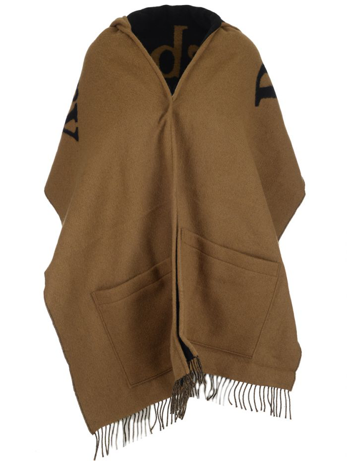 Shop Burberry Hooded Scarf In Beige