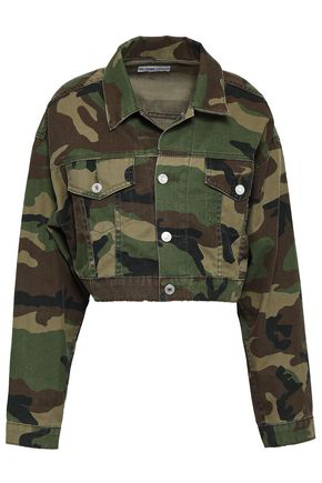 army print denim jacket