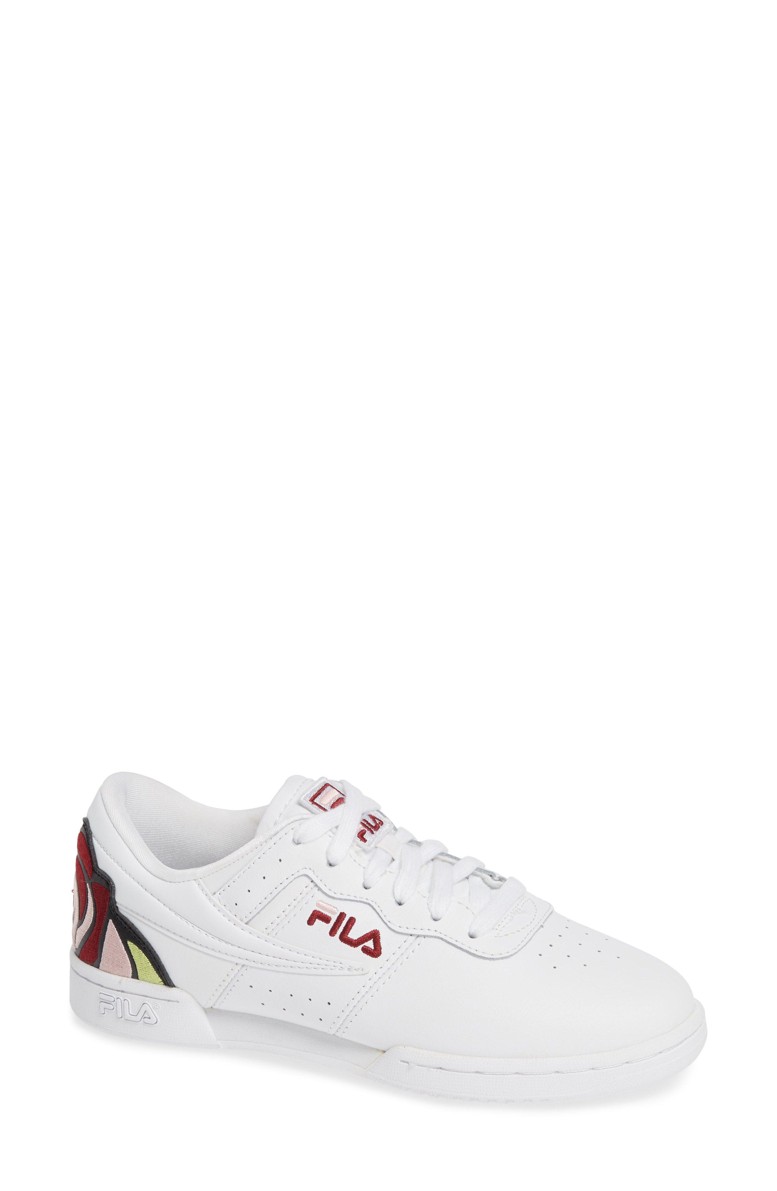 fila original fitness embroidered white shoes