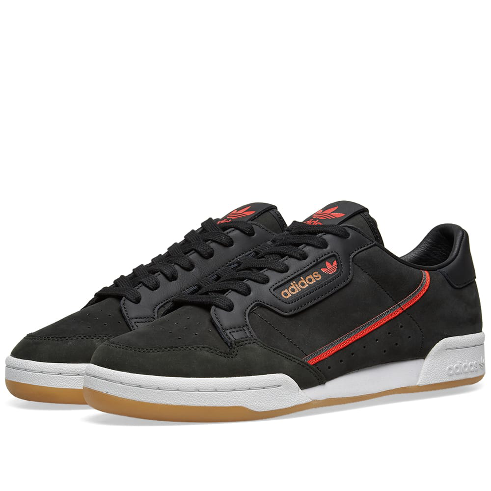 adidas originals continental 80's tfl central bakerloo trainers in black