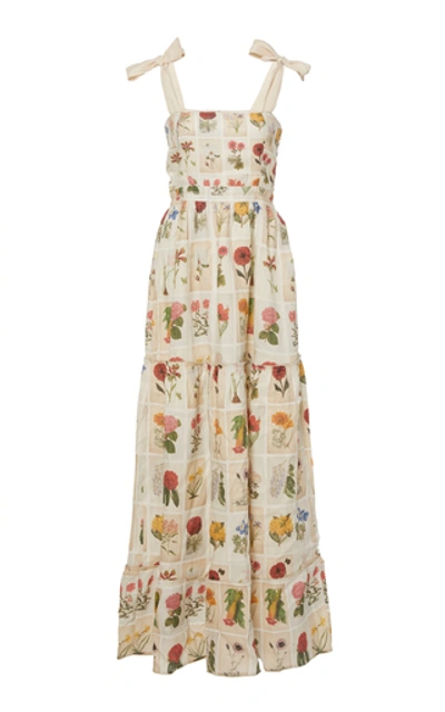 AGUA BY AGUA BENDITA HERBARIUM FLORAL-PRINT LINEN MAXI DRESS