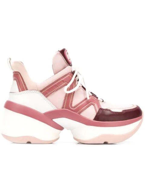 Mold vare generøsitet Shop Michael Michael Kors Olympia Lace-up Sneakers In Pink