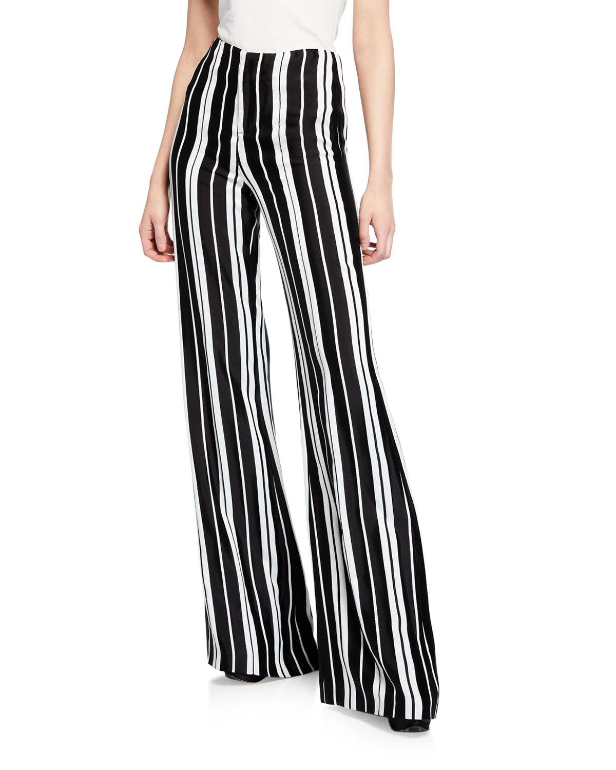 alice and olivia black and white striped pants