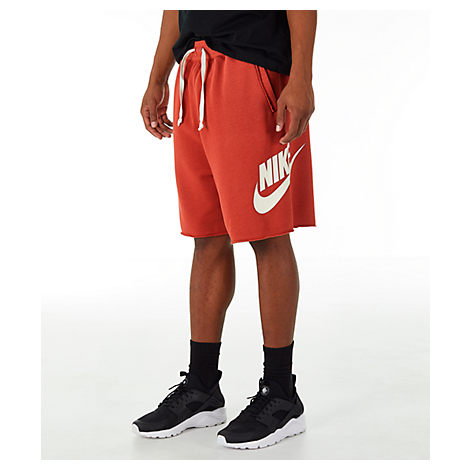 nike fleece shorts orange