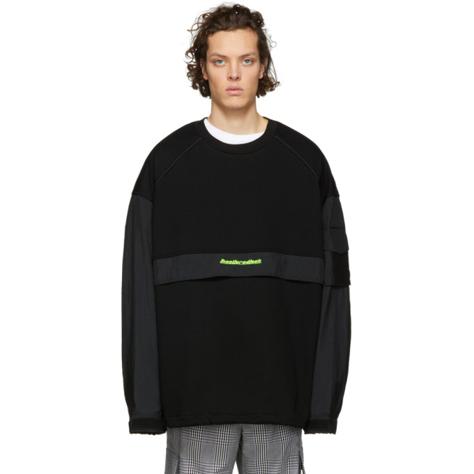 Juun.J Black Paneled Sweatshirt