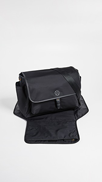 Shop Tory Burch Scout Nylon Messenger Baby Bag In Black
