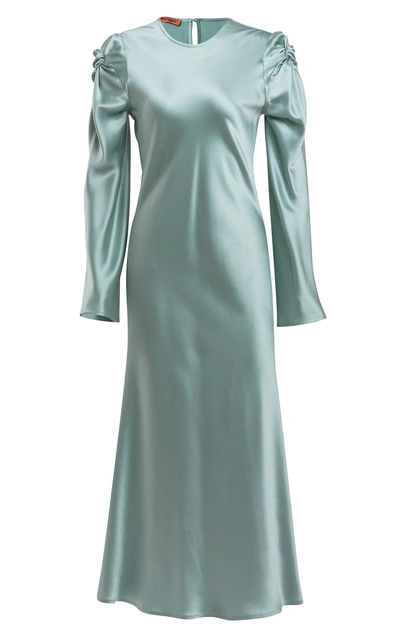 Maggie Marilyn Love Me Knot Duchess Satin Midi Dress In Green