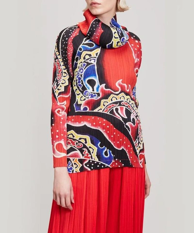ISSEY MIYAKE FLAME TATTOO PRINT TURTLENECK TOP