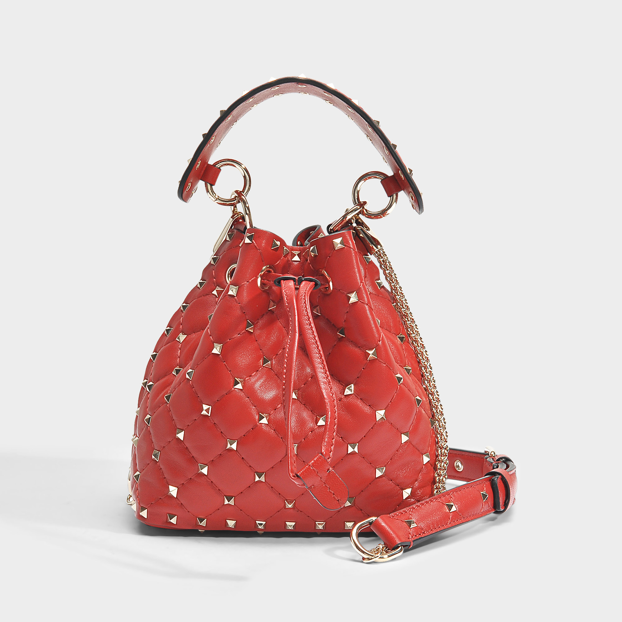 valentino red bucket bag