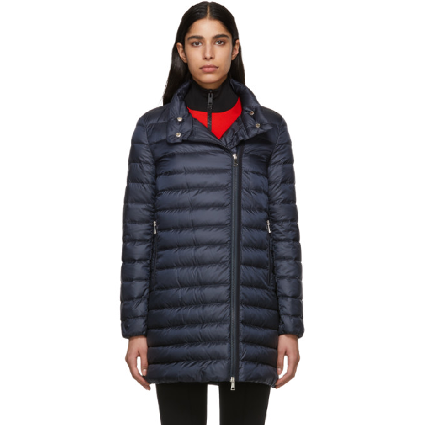 Shop Moncler Navy Down Berlin Coat In 778 Navy Shop Moncler Navy Down Berlin Coat In 778 Navy