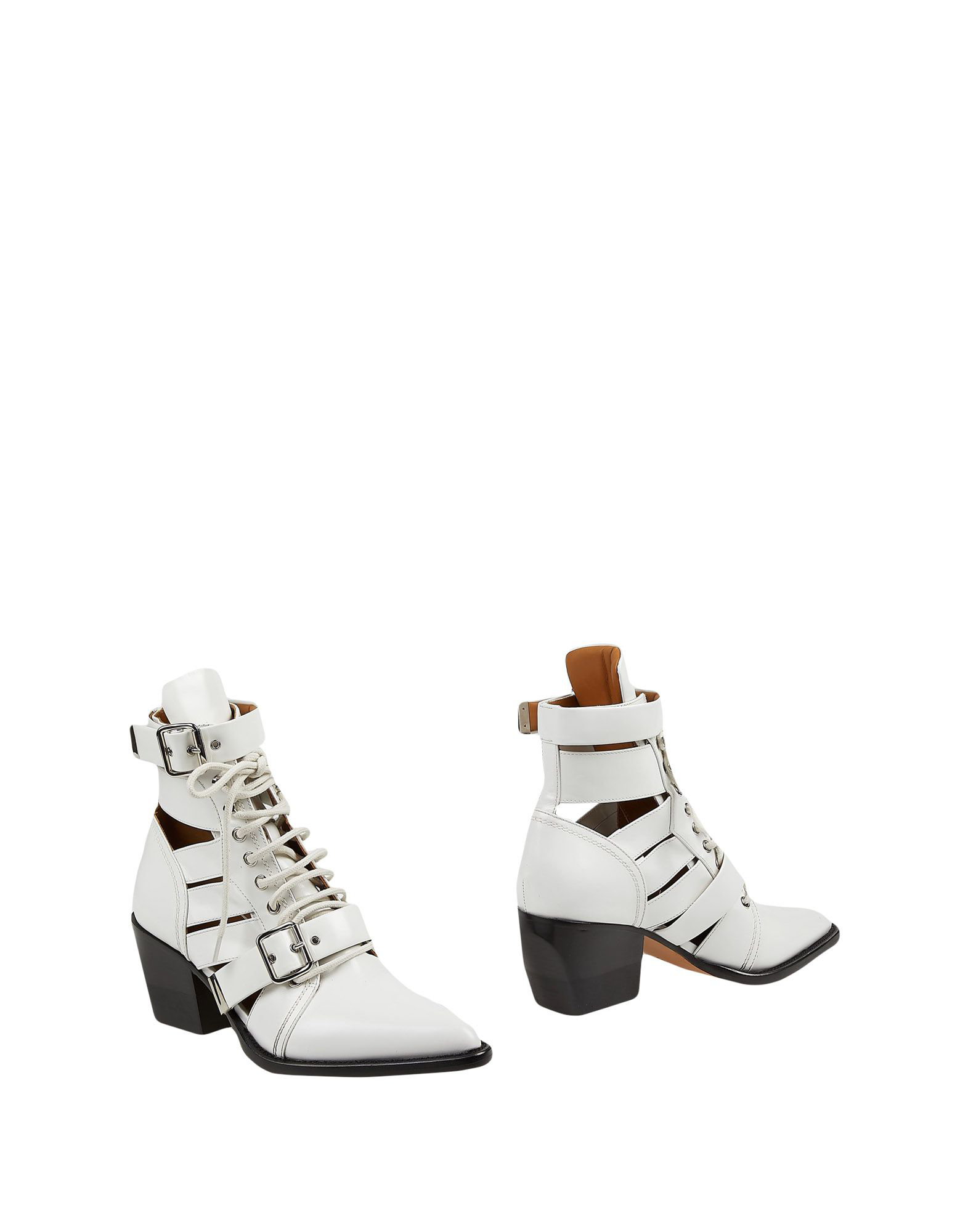 chloe white ankle boots