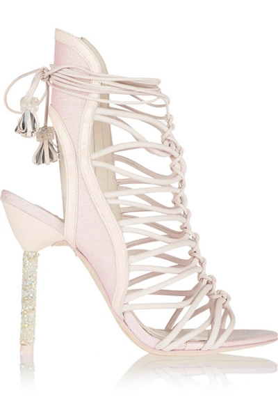 SOPHIA WEBSTER Lacey Crystal-Embellished Leather Sandals
