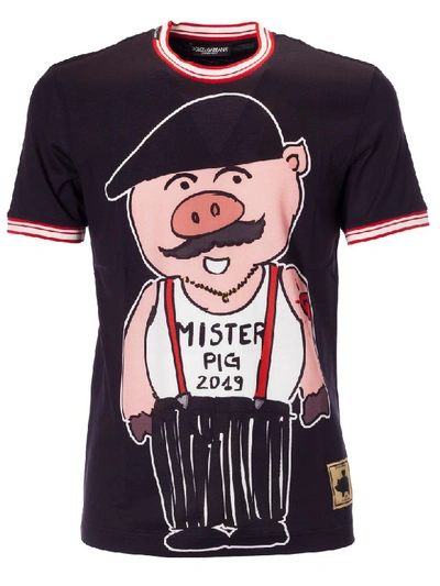 DOLCE & GABBANA MISTER PIG PRINT T-SHIRT