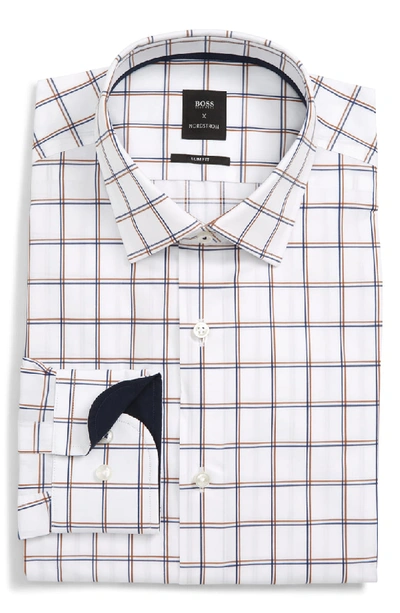 HUGO BOSS X NORDSTROM JESSE SLIM FIT WINDOWPANE DRESS SHIRT
