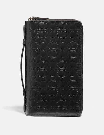 COACH DOUBLE ZIP TRAVEL ORGANIZER IN SIGNATURE LEATHER