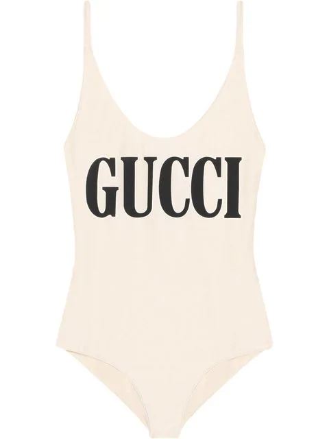 sparkling swimsuit with gucci logo