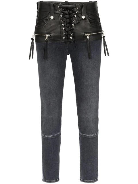 unravel lace up jeans