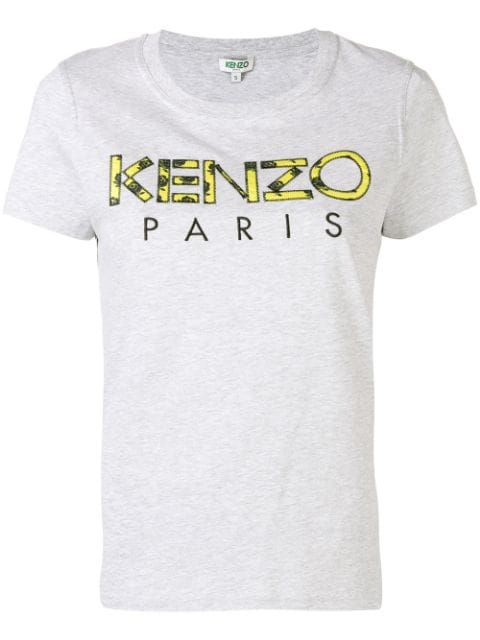 Shop Kenzo Paris Roses T Shirt In Grey