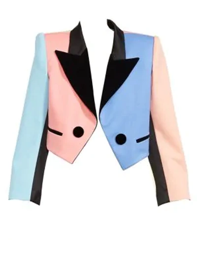 MARC JACOBS Runway Color Block Cropped Tuxedo Jacket