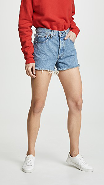 levi's 501 high rise shorts flat broke