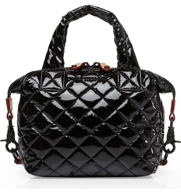 Shop Mz Wallace Micro Sutton Bag In Black Laquer